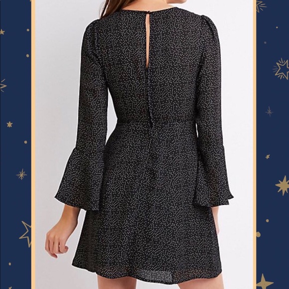 Charlotte Russe Polka Dot Bell Sleeve Skater Dress - Picture 2 of 6